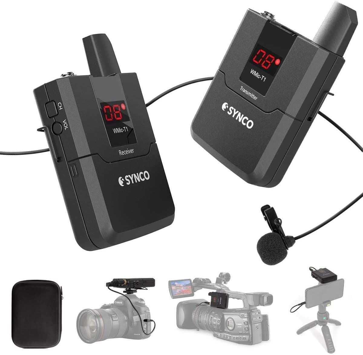 Synco Audio WMic-T1 Camera-Mount 16-Channel UHF Wireless Lavalier Microphone System