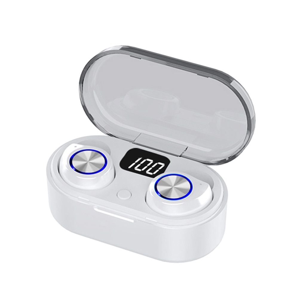 1 Pair TW80 Bluetooth 5.0 Auto Pairing TWS Stereo LED Digital Display In-Ear Wireless Earphones Earbuds with Charging Box