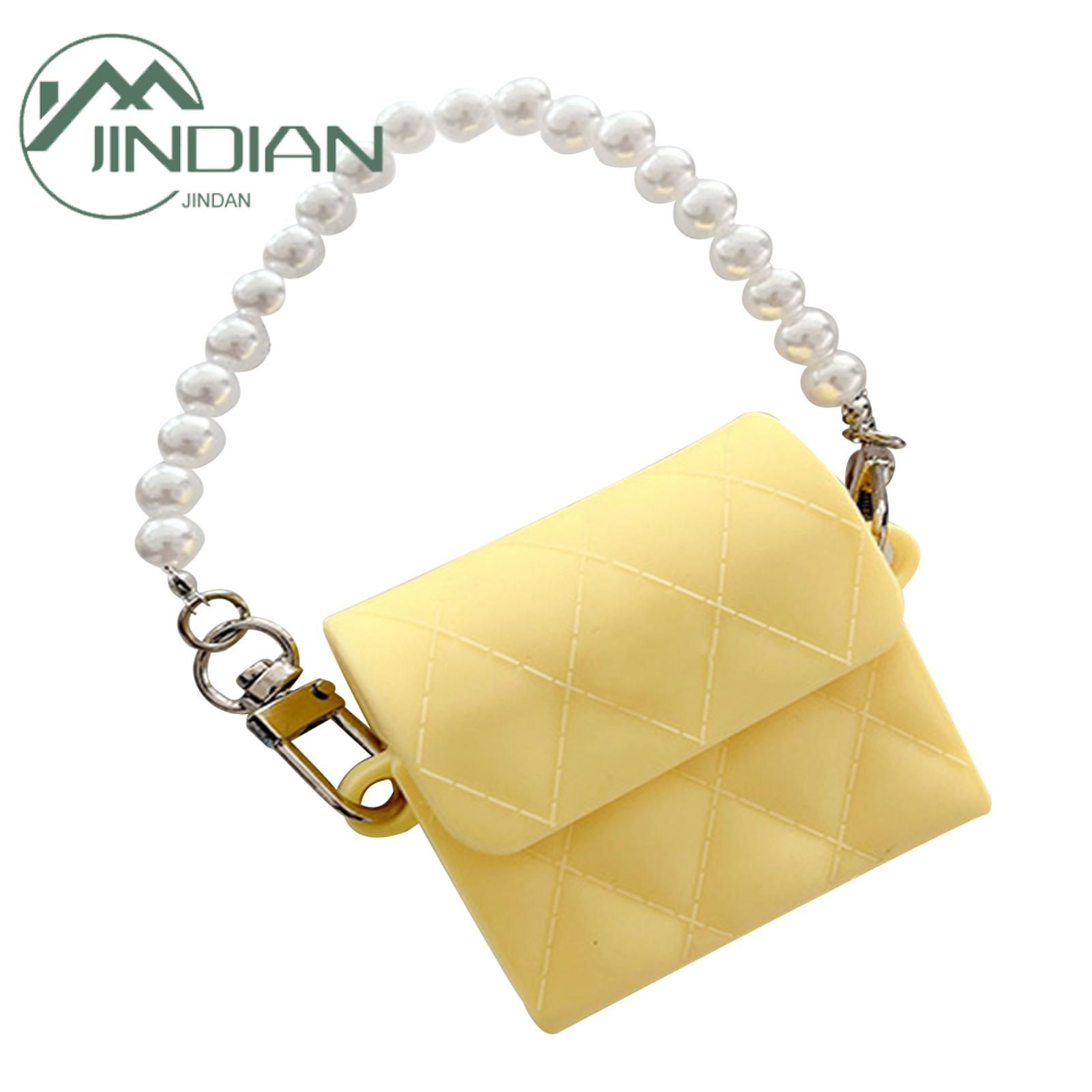 Earphone Protective Cover Wear-resistant Women Faux Pearl Chain Handbag Wireless Headphone Protective Cover