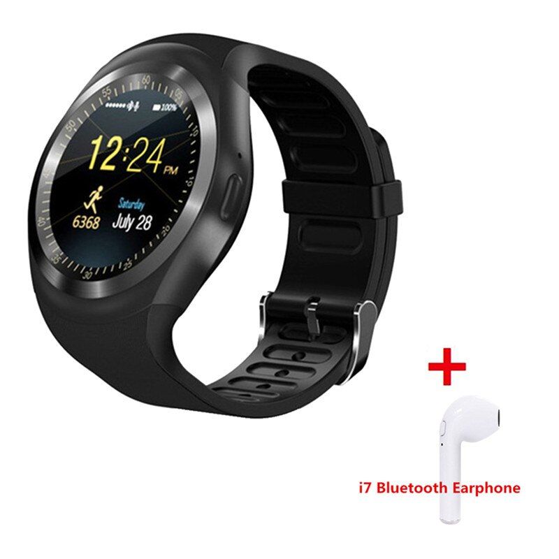 Smart Watch Y1 Touch Screen Fitness Tracker Smartwatch Men Women Wearable Watch Support TF Bluetooth i7 or i7s Tws Earphone
