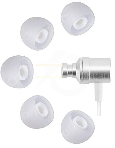 White Color Soft Silicone Rubber Earbuds Tips 2 Size 6pcs