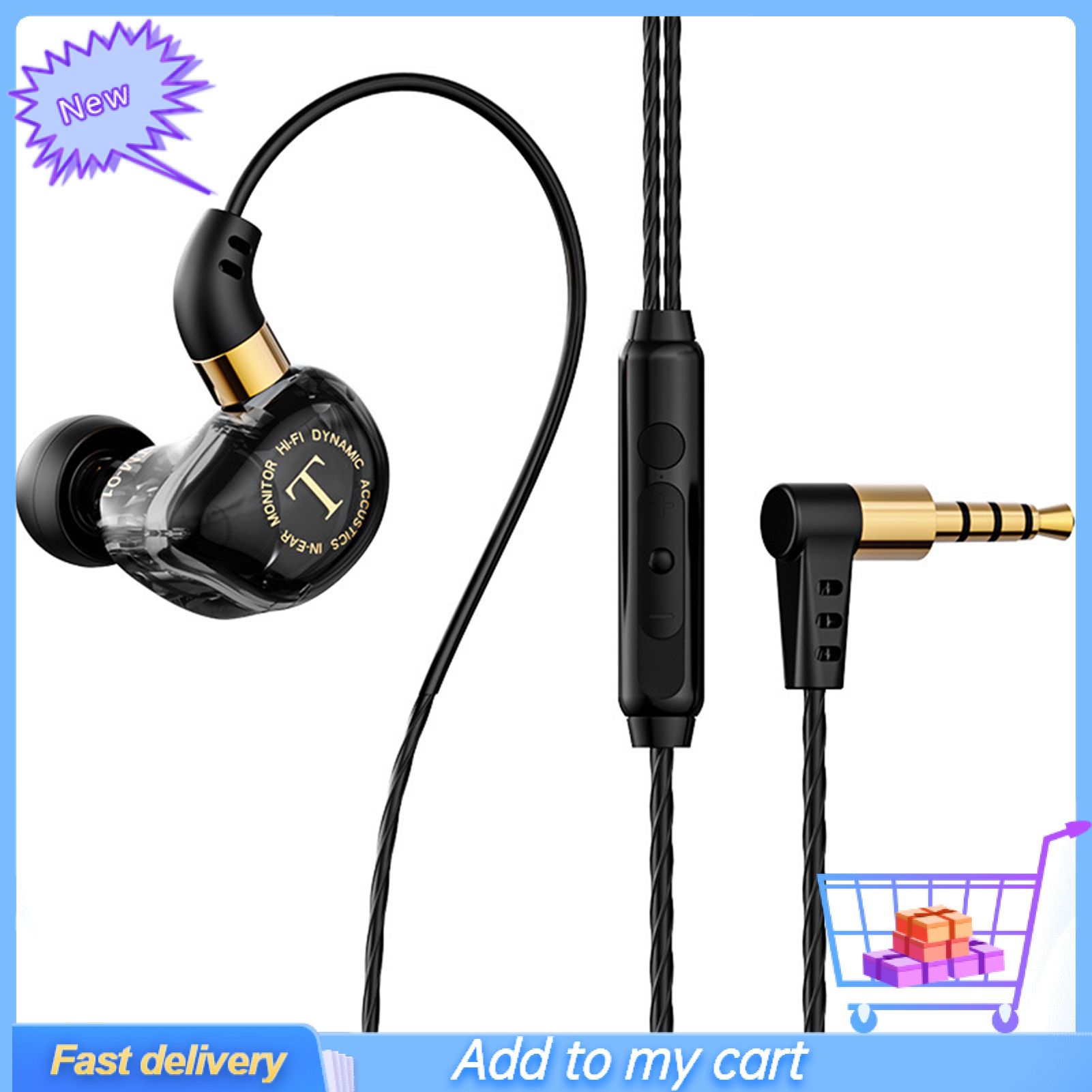 GreenForest TM-01 3.5mm Wired Earphone Around Ear Stereo Multi-function HiFi In-ear Sport Headset for Jogging