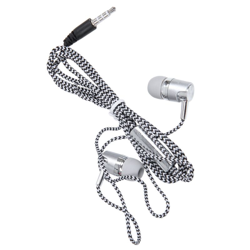 H-169 3.5mm MP3 MP4 Wiring Subwoofer Braided Cord, Universal Music Headphones with Wheat Wire Control