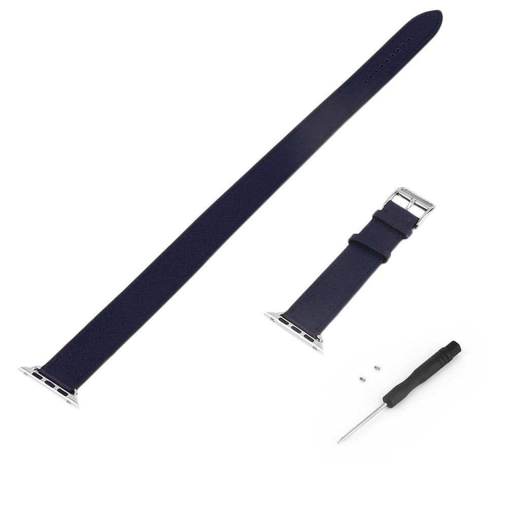 PU Leather Double Circle Watch Band 42MM Wrist Watch Belt Strap For iwatch