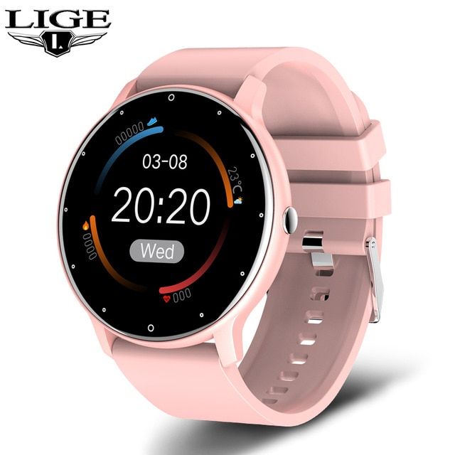 LIGE 2022 New Smart Bracelet Men's Full Touch Screen Sports Fitness Bracelet IP67 Waterproof Bluetooth Suitable For Xiao+ Box