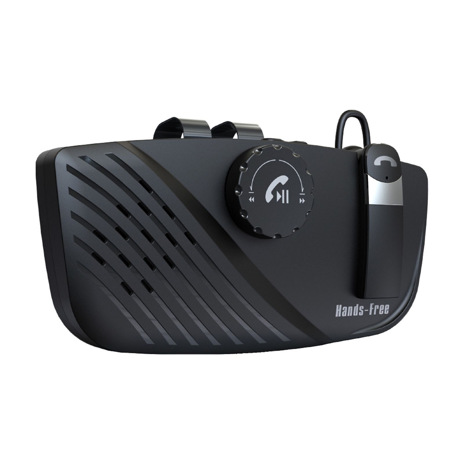 Wireless Loudspeaker Rechargeable 2 in 1 Sun Visor Bluetooth-compatible Speakerphone with Earphone
