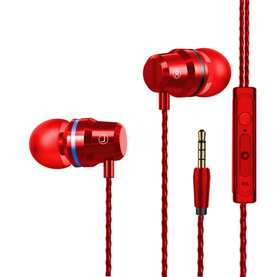 3.5mm metal earphone 4D subwoofer earphone HIFI DJ earphone in-ear earphone with microphone for smart phone