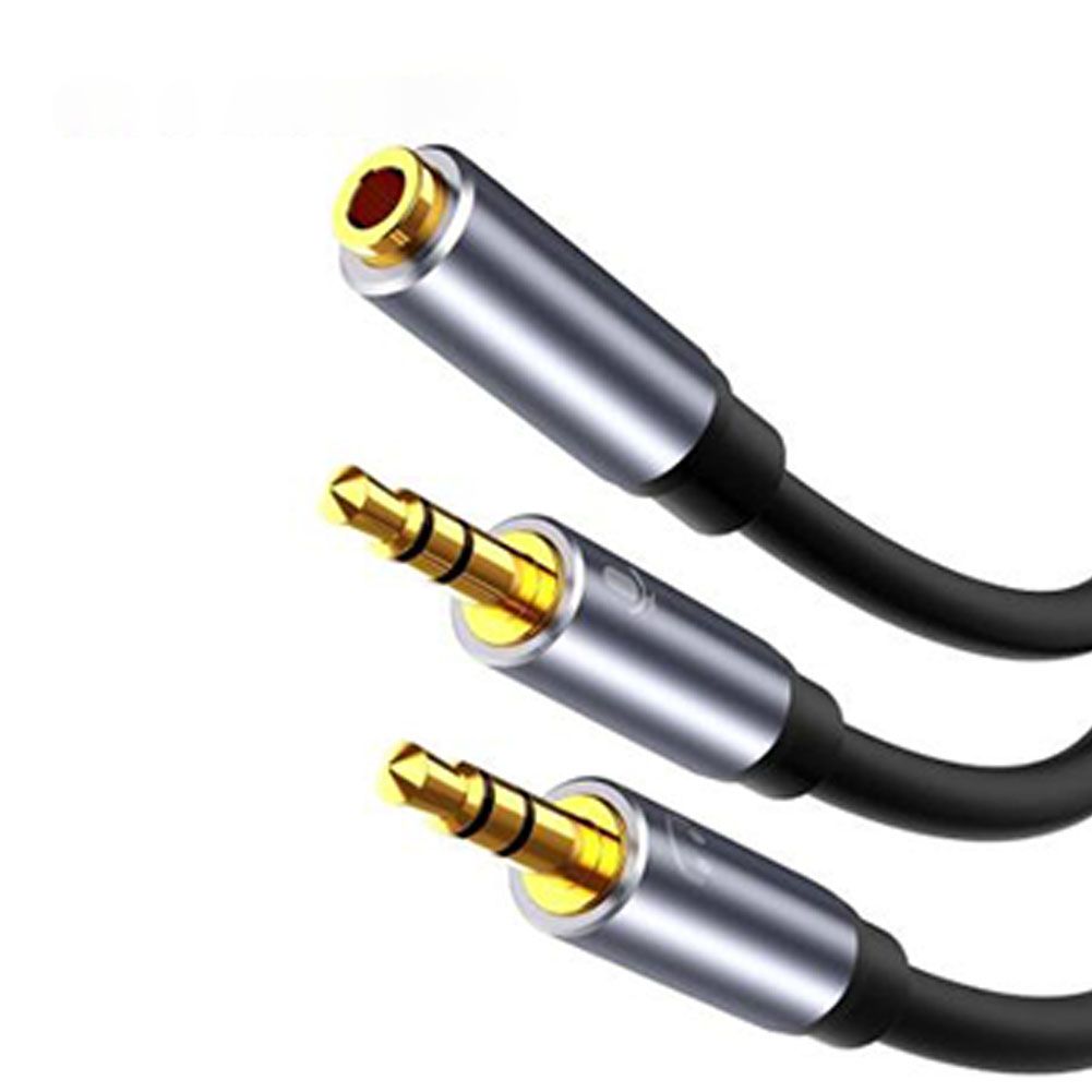 Splitter Headphone Cable for Computer 3.5mm Female to 2 Male 3.5mm Mic Audio Connector Female to Dual Male 3.5 AUX Audio Adapter Length(m):0.3m