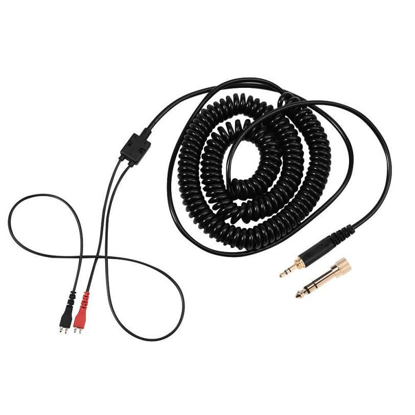 Coiled Headphone Cable with 3.5MM and 6.5MM Plug, Replacement Coiled Spring Stereo Audio Cable for Sennheiser HD25/560/540/480/430/250 Headphones