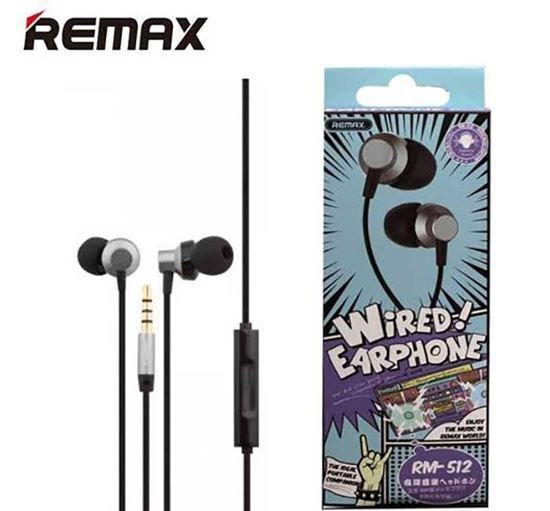 REMAX RM 512 High Performance Wired In Ear Earphone with Mic (Black with Silver) - Ear Phone