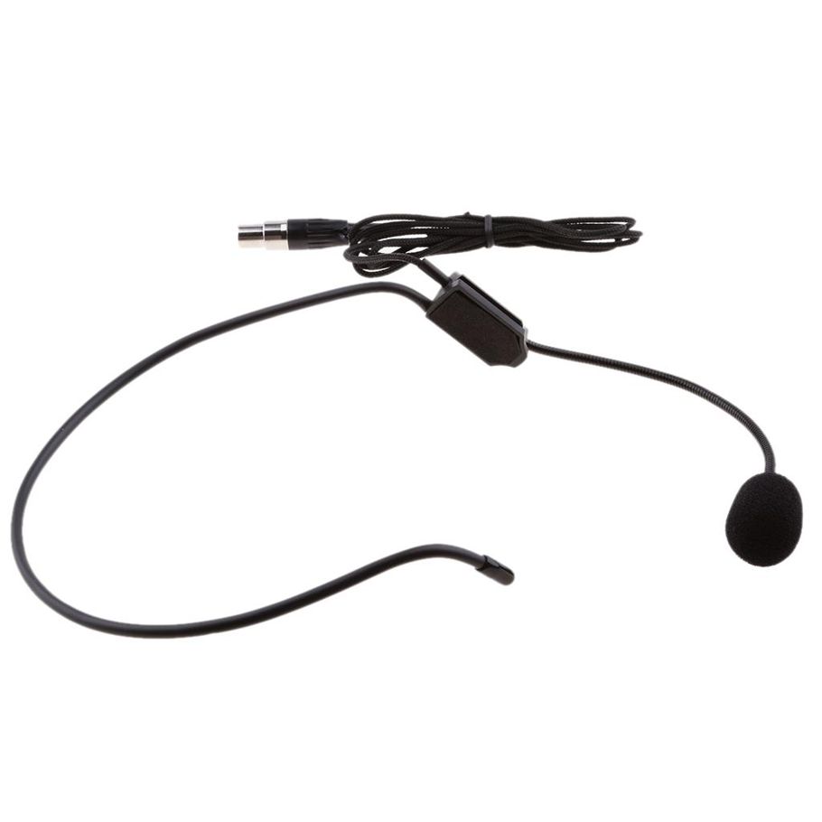 3.5mm Mono / XLR 3Pin / 4Pin Head-mounted Headworn Wired Stereo Megaphones Microphone for Belt Pack Mic System Megaphone - black, XLR 3Pin