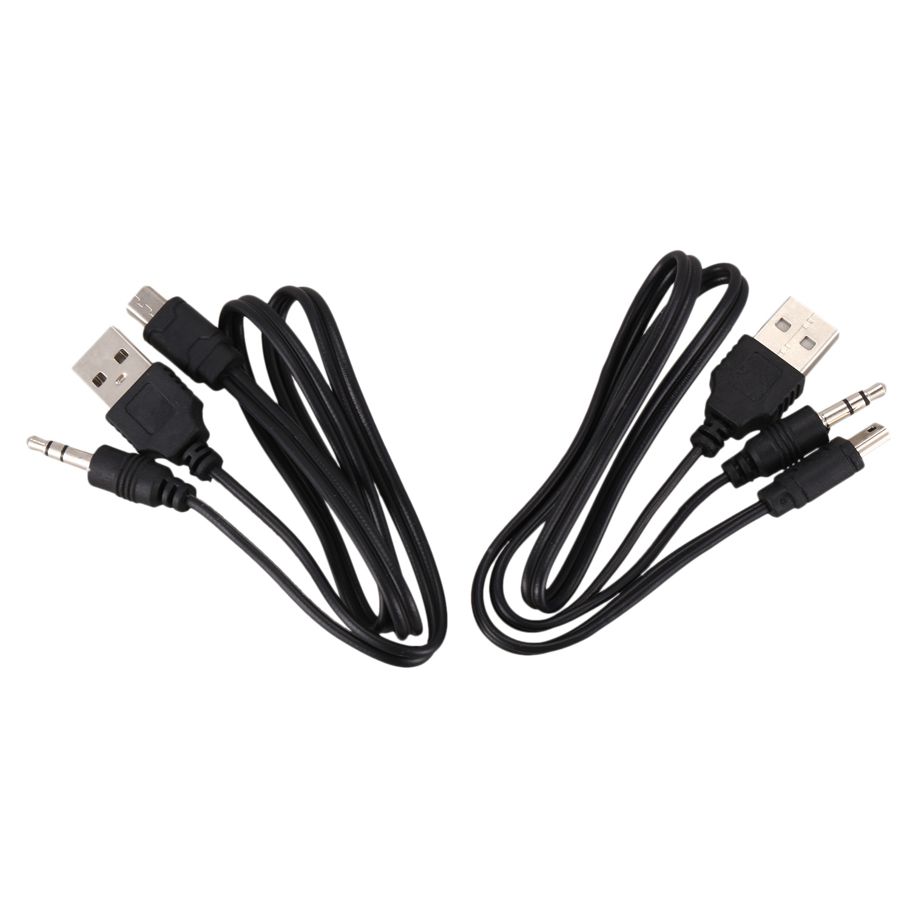 USB 2.0 to Mini A Male 3.5mm Jack Plug Audio Data Cable 45cm 2 Pcs