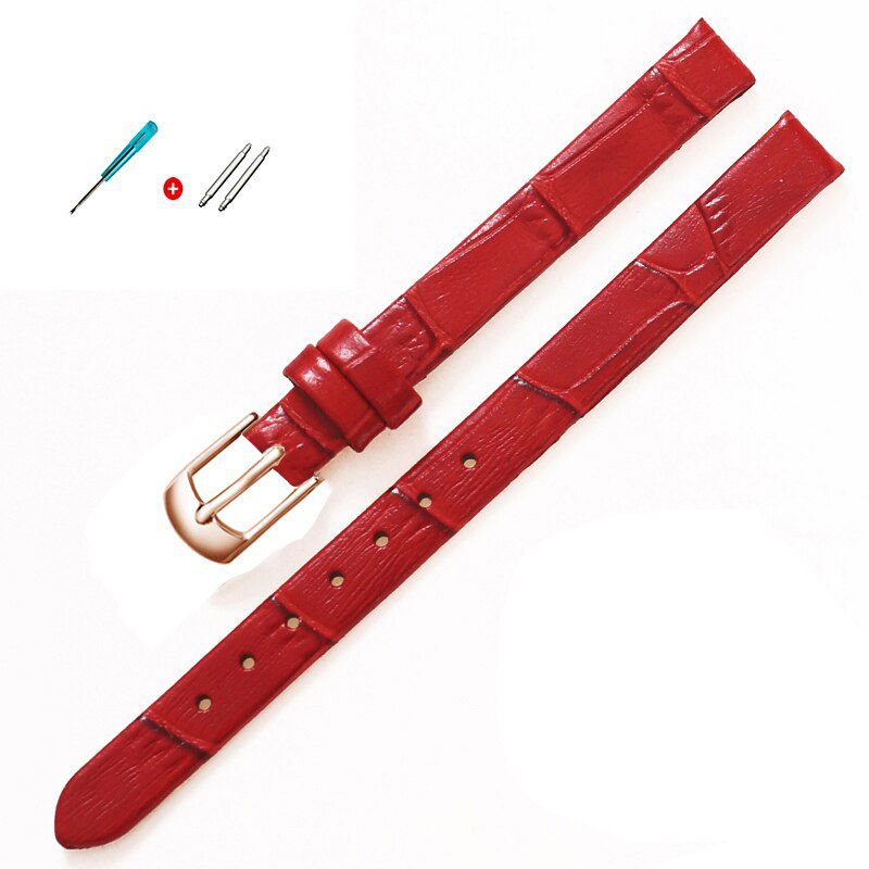 Quality Watch Accessories Belt Women Girls Vintage Watchbands  Leather Strap Watch Band 8mm 10mm Rose Gold Pin Buckle