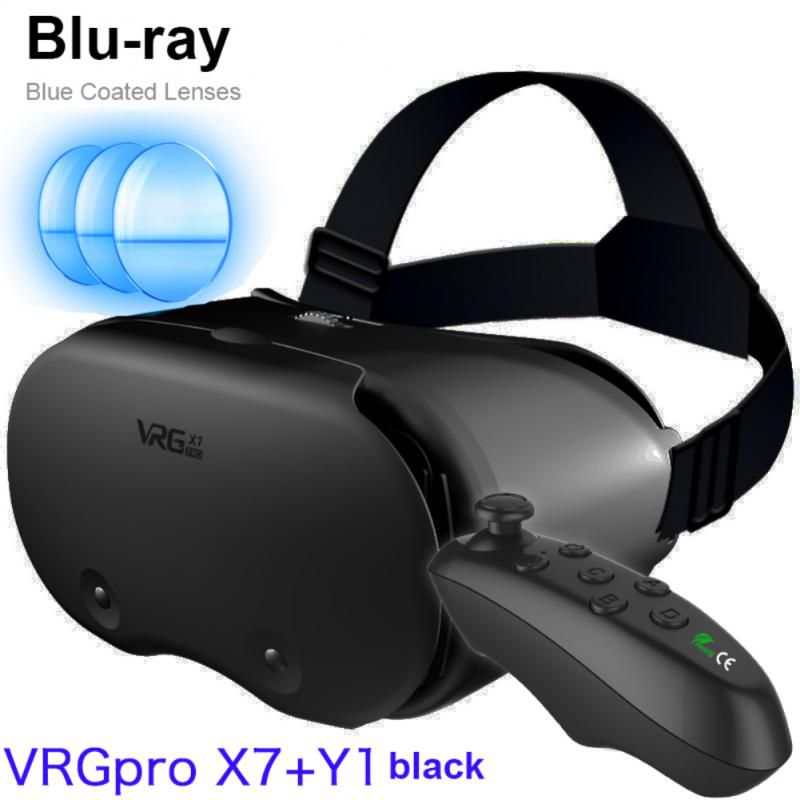 3D VR Headset Smart Virtual Reality Glasses Helmet For Smartphones Phone Lenses With Controllers Headphones 7 Inches Binoculars