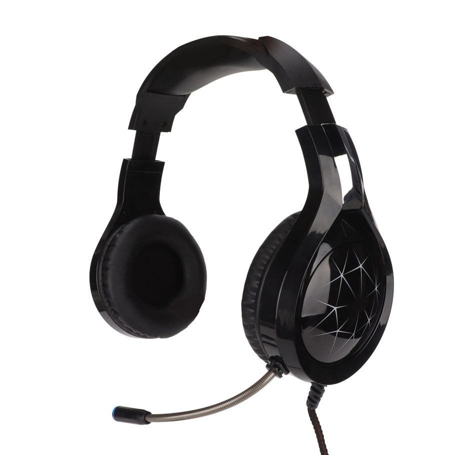 Game Headset Noise Cancelling Stereo Soft Earmuffs Over Ear USB Wired Headphone with Mic LED Light for PS5 PC