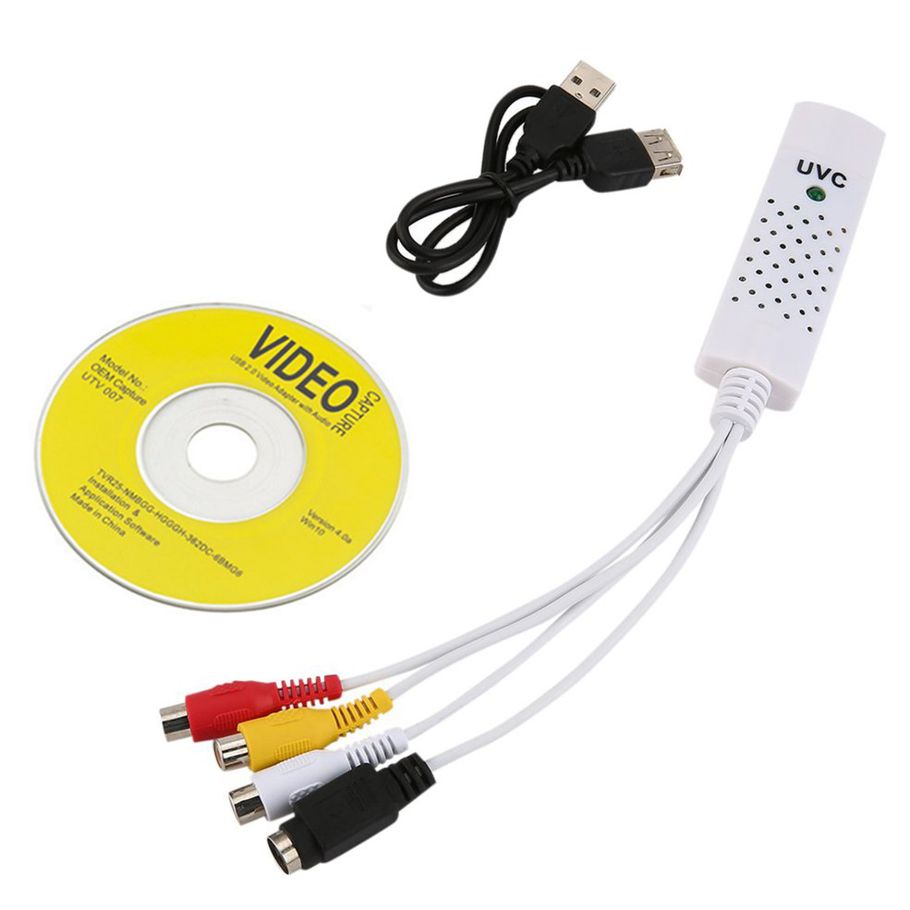 USB2.0 Video TV Tuner DVD Audio Capture Card Converer Adapter for Win7/8 - White