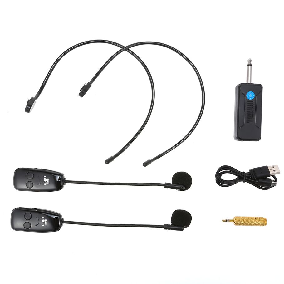 Head-mounted UHF Wireless Microphone One Two Anti-interference Wireless MIC Transmitter Receiver Outdoor Performance Mic Package 1