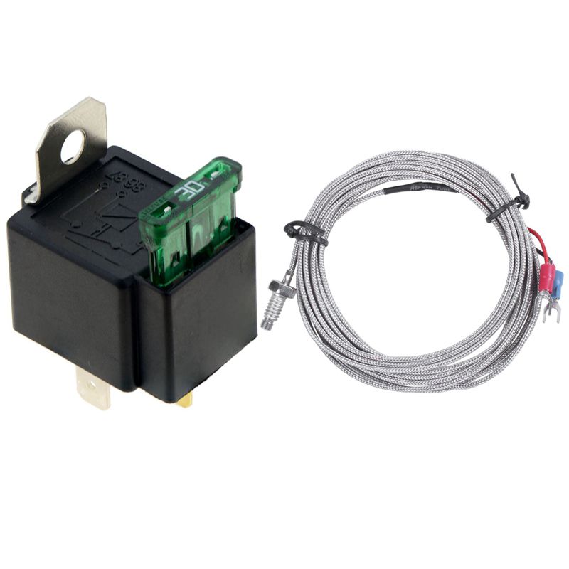 3M K Type Thermocouple Temperature Controller 0-400C Sensor Probe with 4Pin DC12V 30A Fused On/Off Relay Insurance Wire