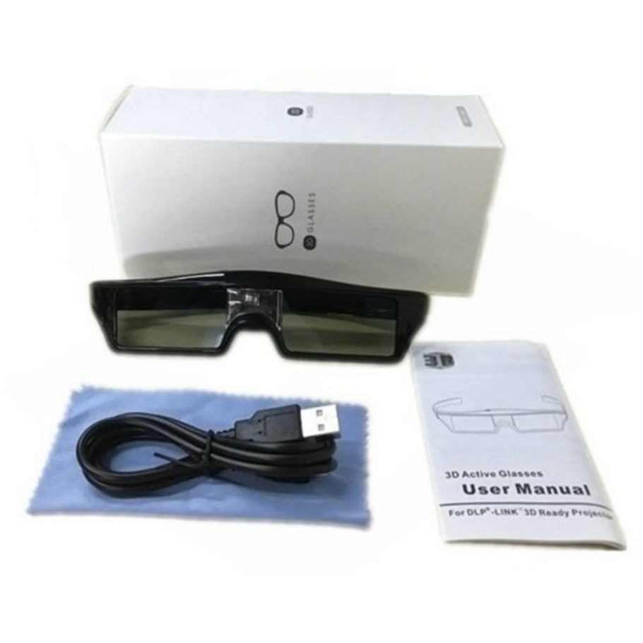 3D Glasses Rechargeable 3D Active Shutter Glasses Eyewear For DLP 3D Projector-black