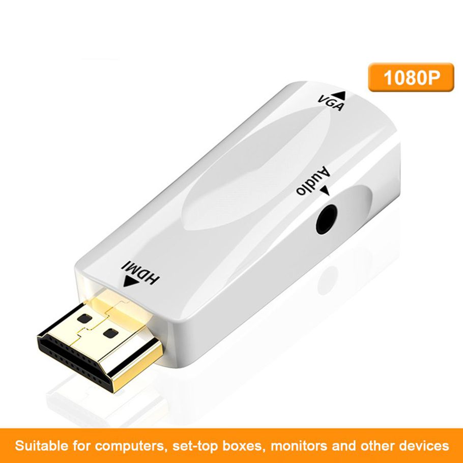 Hd 1080p Video Interface Converter Hdmi-compatible To Vga Adapter With Audio Output Low Power Consumption Home Office Video Adapter