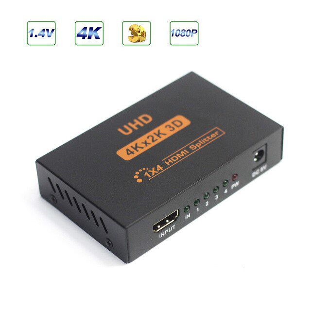 4K HDMI Divisor Completo HD 1080P Video HDMI Switch Switcher 1x2 1x4 Dividir 1 em 2 Fora Amplificador de Exibicao Para HDTV DVD