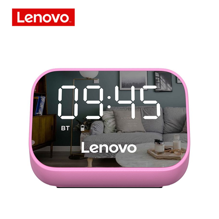 Lenovo TS13 Wireless BT Speaker Portable Wireless Subwoofer Stereo Speaker Audio Player Single Alarm Clock Mirror Design