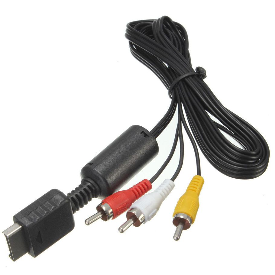 Audio Video AV Cable Cord Wire to 3 RCA TV Lead for Sony Playstation PS1 PS2 PS3