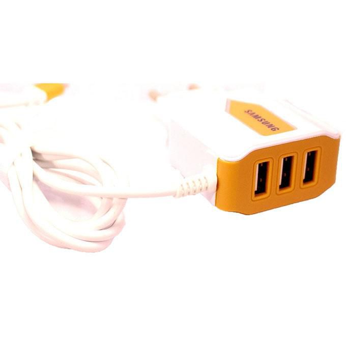 2.1A Fast Charger with 3 Port with Cable – White