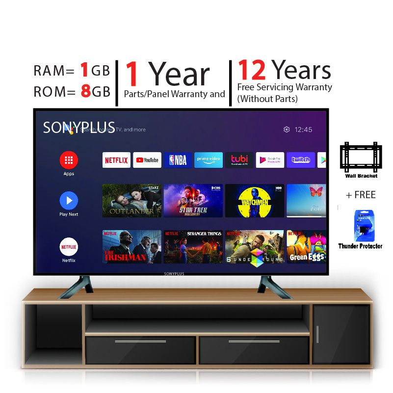 32 Inch Sony Plus Android Smart Wifi Hd Led Tv 4k Supported Ram 1 gb Rom 8 gb