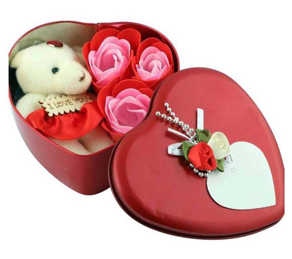 Valentine's Day রেড রোজ মিউজিক্যাল Finger রিং বক্স (রিং বক্স খোলার সাথে সাথে স্বয়ংক্রিয়ভাবে বলে উঠবে "I Love You")