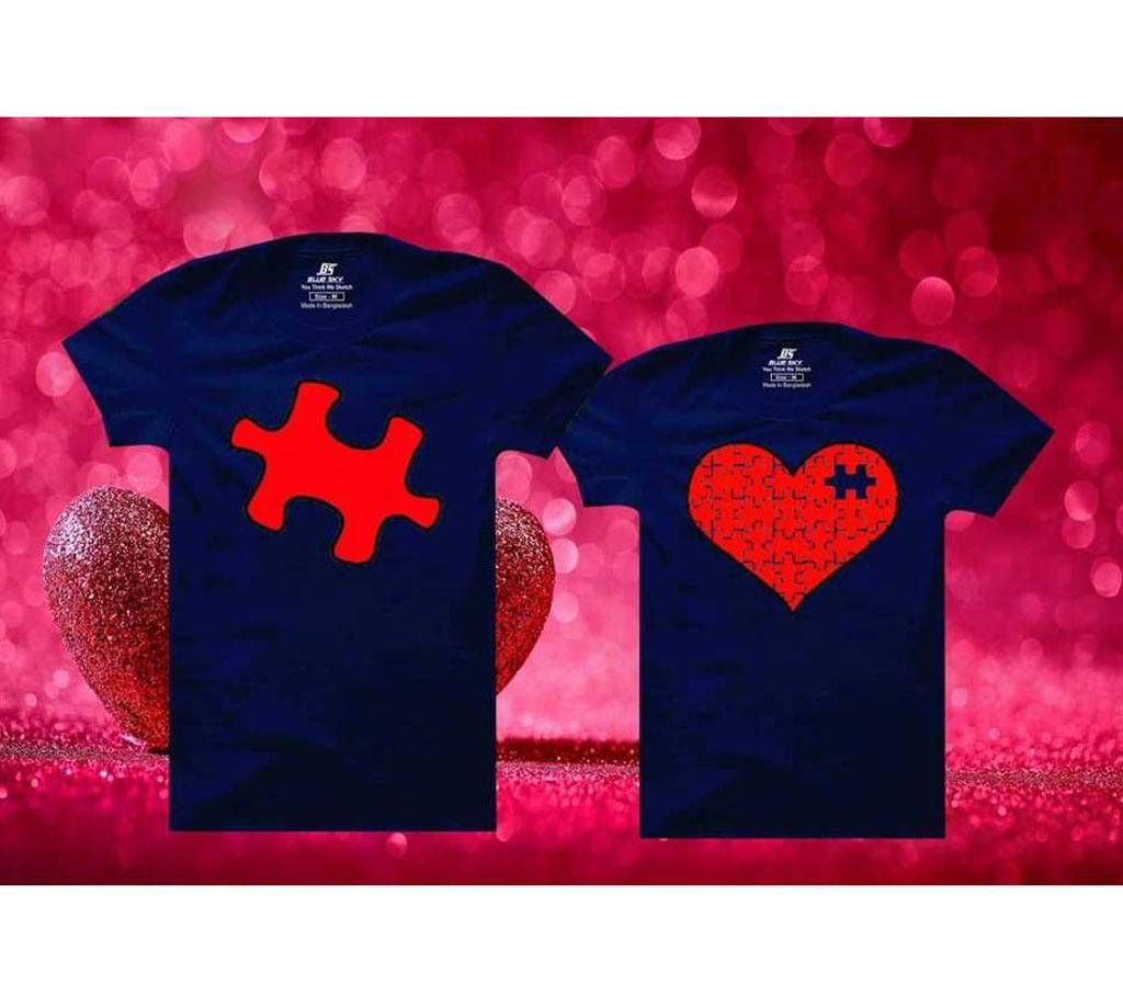 Love Puzzle Mens Half sleeve T-shirt