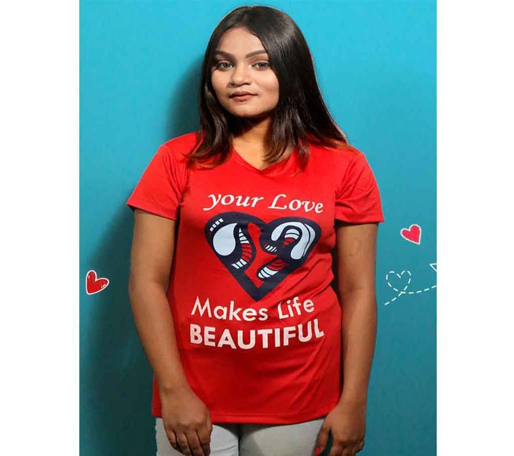 Red Womens T-Shirt for Valentines Day by Ritzy
