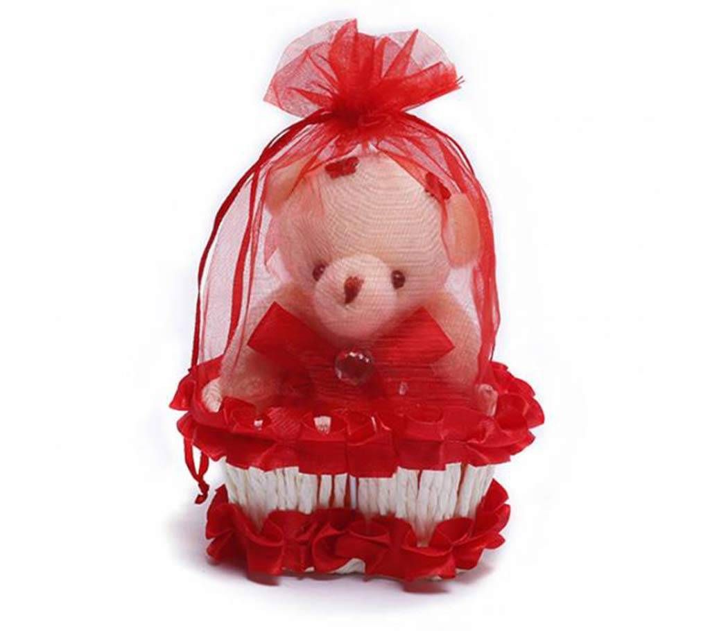 Red teddy bear basket