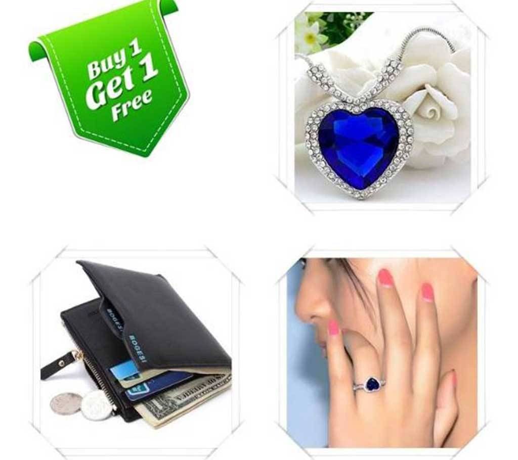 Buy Titanic Ocean Necklace & Bogesi wallet with Titanic Finger Ring free