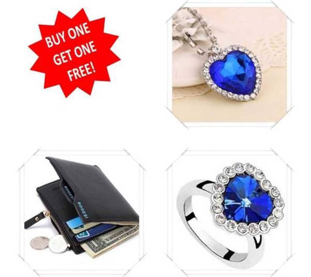 Buy Titanic Necklace & Bogesi wallet with Titanic Finger Ring free