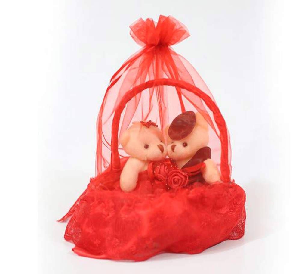 Red Teddy bear basket-02
