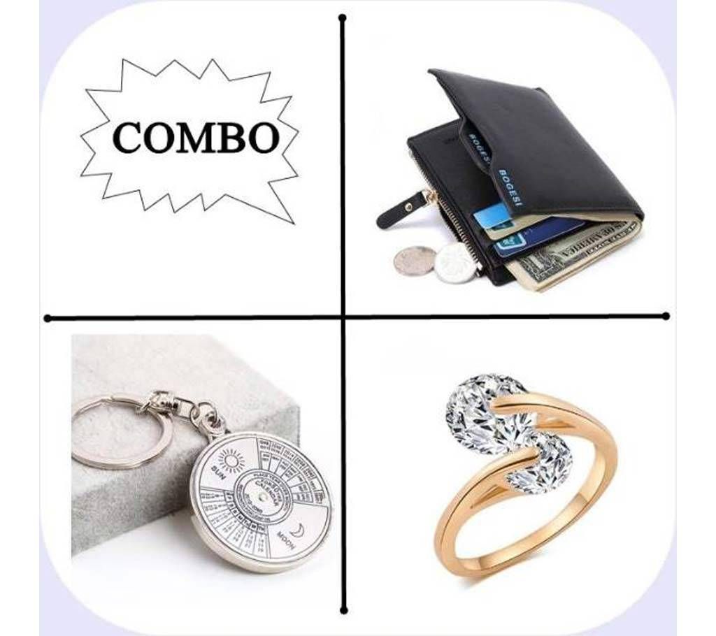 3 Combo of Wallet +Calendar Key Ring + Finger ring