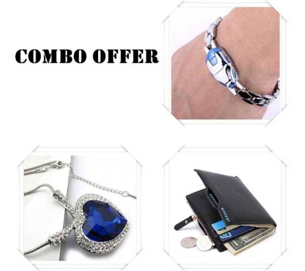 Combo offer Titanic Ocean Necklace Bogesi wallet & Bracelet