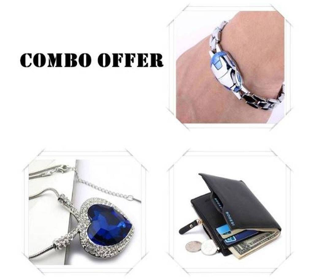 Combo offer Titanic Ocean Necklace, Bogesi wallet