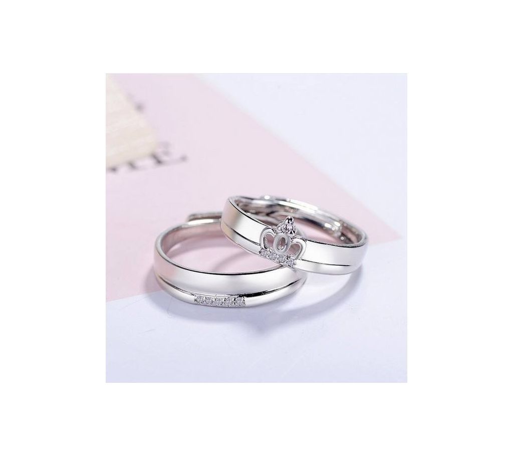Zircon Adjustable Silver Couple Rings Wedding Rings for Women Engagement Ring Men