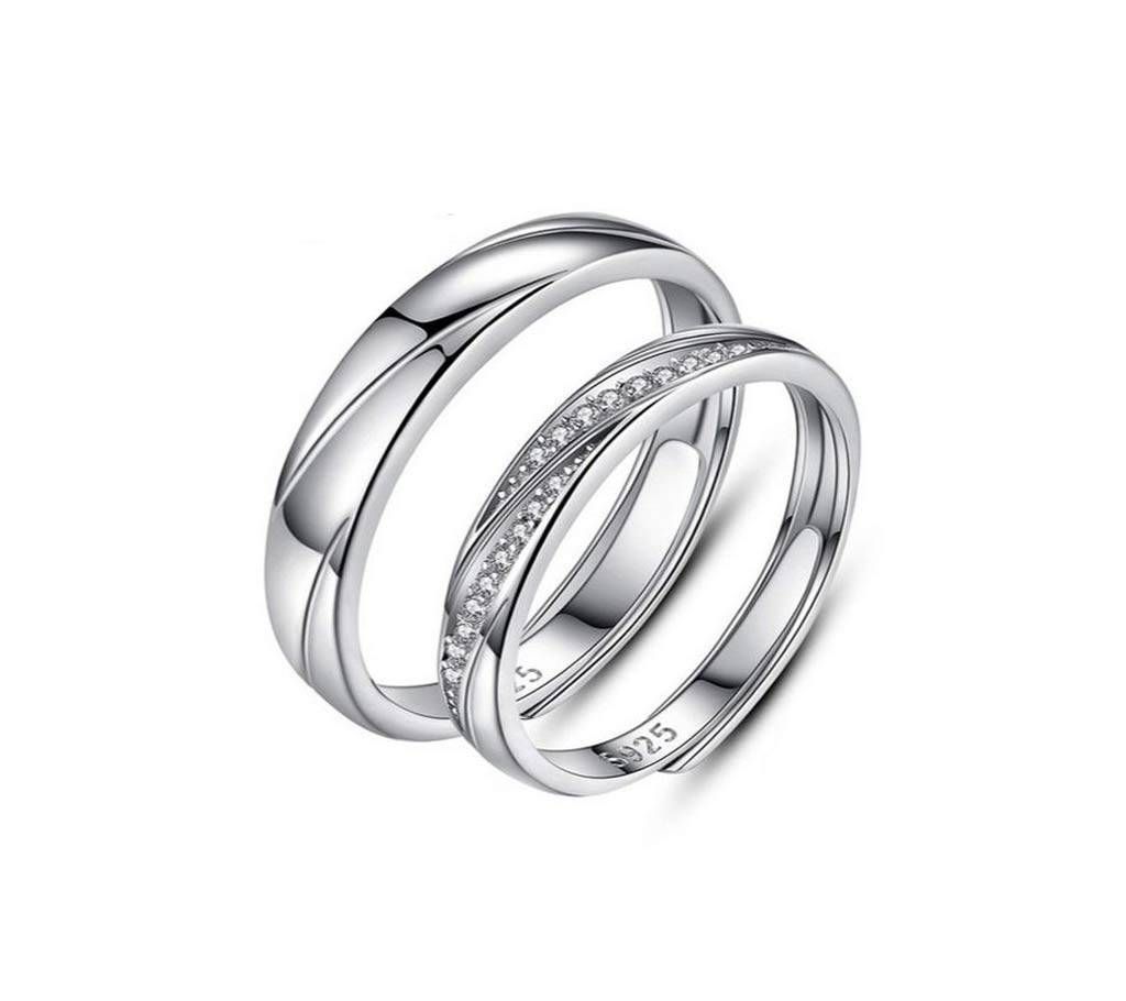 S925 Silver Colour Couple Ring