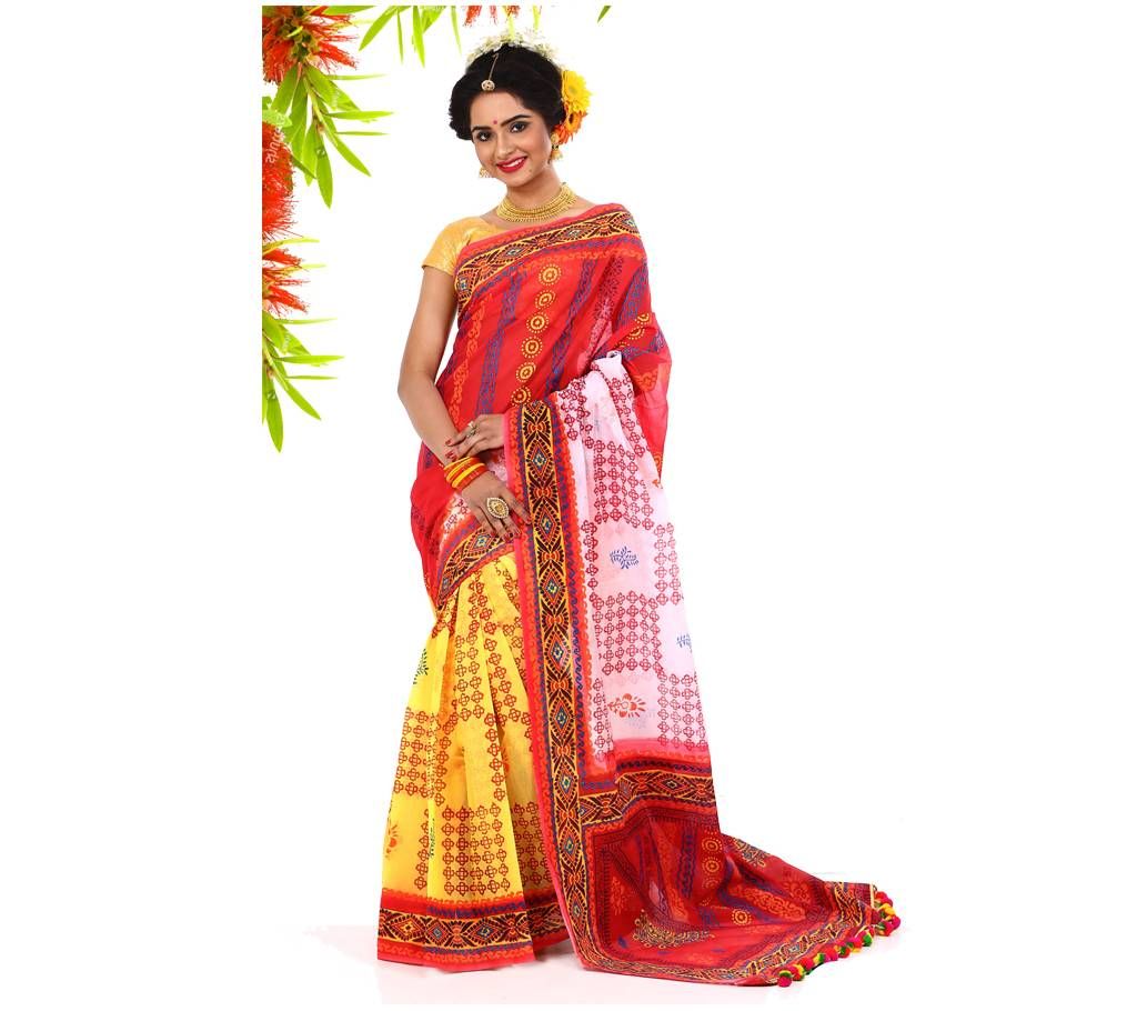 pure 3 sheed muslin silk saree