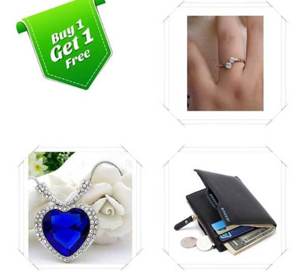 Combo Titanic Ocean Necklace Bogesi wallet Finger Ring