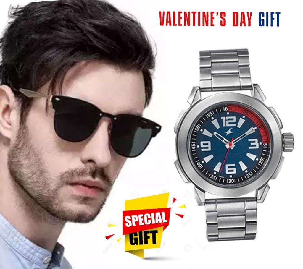 Valentine's Day Sunglasses & Wrist Watch for Men 