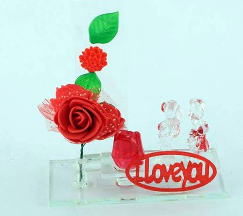 I love you crystal & Flowers -01