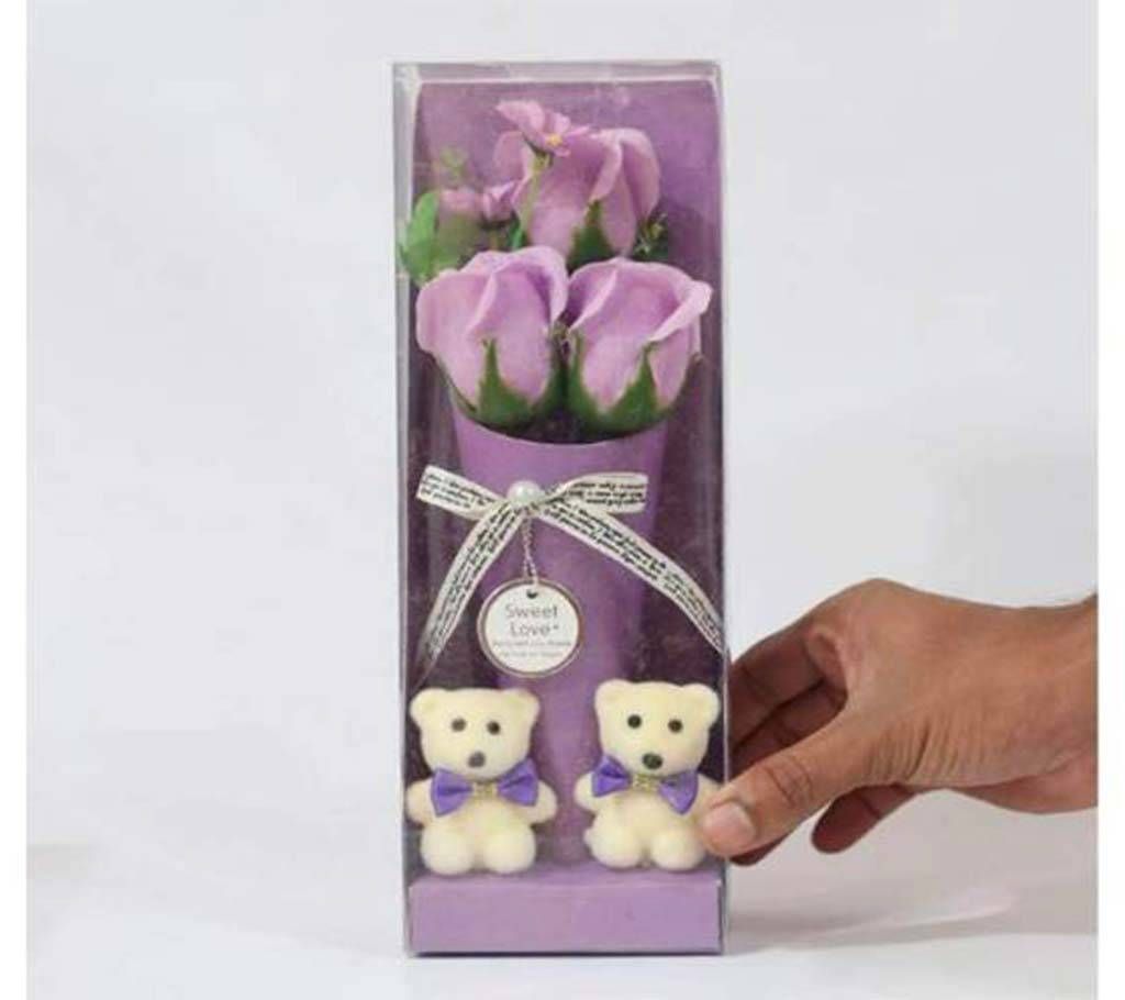 Two Panda Doll and Flowers