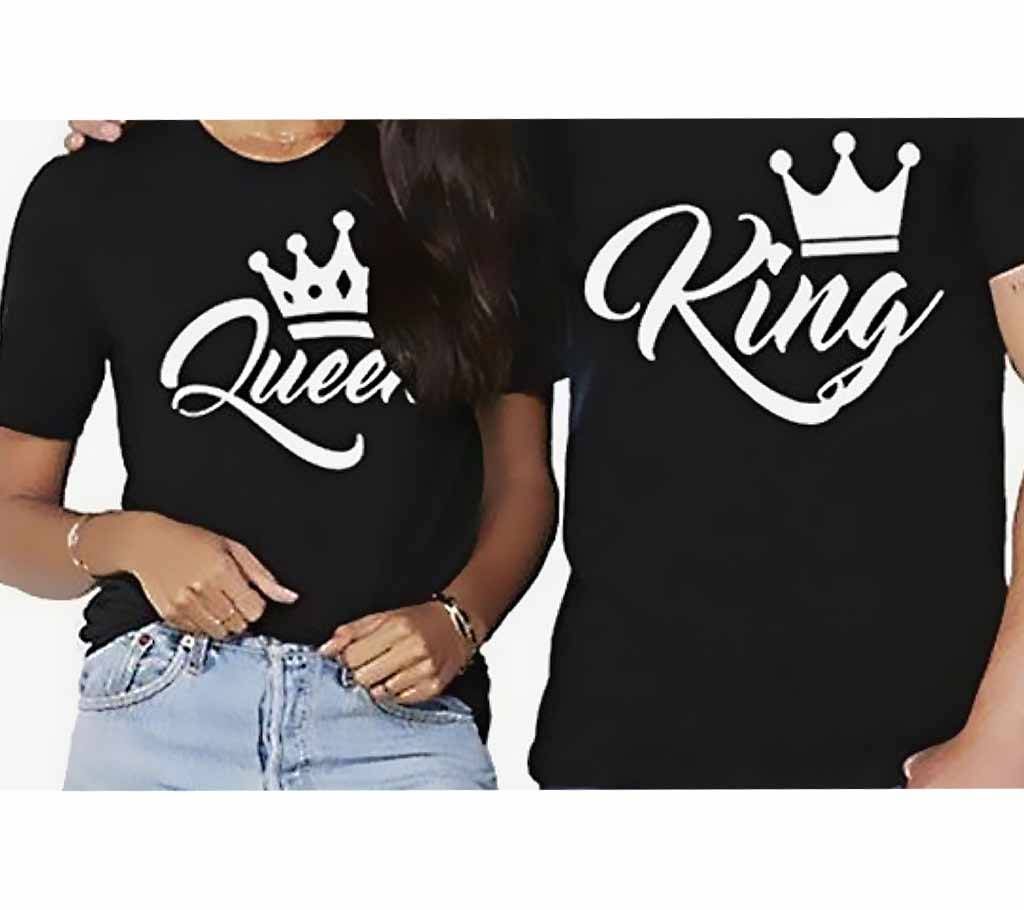 Matching King and Queen Couple Cotton T-Shirt
