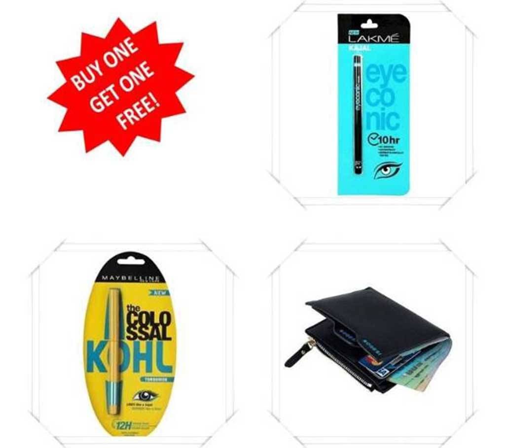 Buy Bogesi Wallet & Lakme kajal with free Maybelline Kajal 