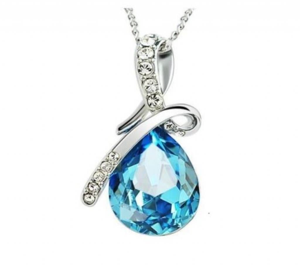 Valentine Gift by Blue Crystal Pendant