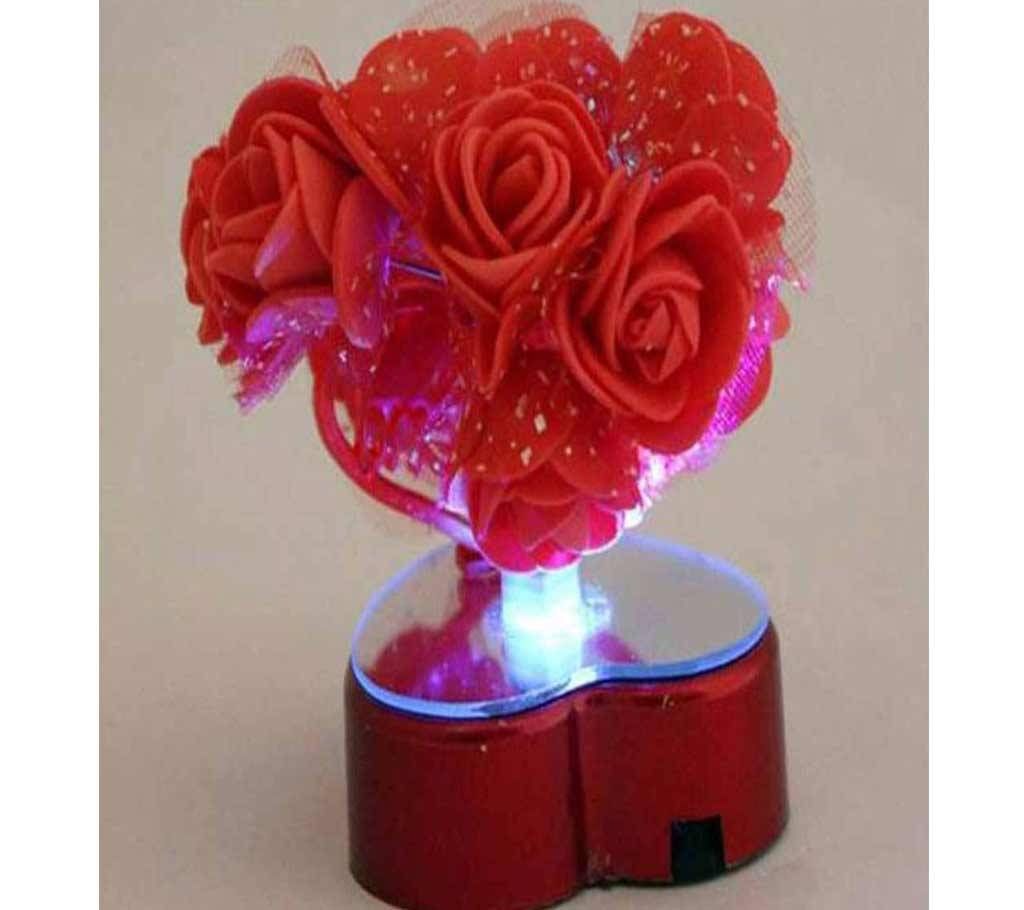 Valentine Day সাত রংয়ের চেঞ্জিং লাইটিং -এ লাল গোলাপের তোড়া (লাইটিং কালার একটু পরপর  চেঞ্জ হবে)